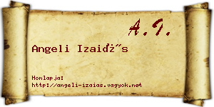 Angeli Izaiás névjegykártya